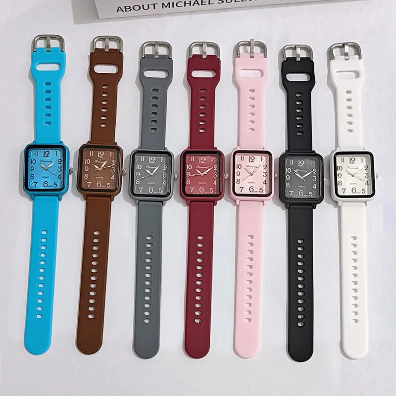 Watches for Women Rectangle Digital Watch Simple Women Quartz Wrist Watch Silicone Strap Lady Clock Relogio Feminino Reloj Mujer