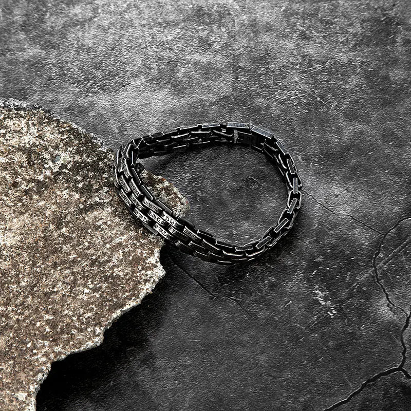 MKENDN Stainless Steel Wide Chain Men Bracelet Punk Hand Accessories Easy Clasp Vintage Wristband Male Jewelry Gifts