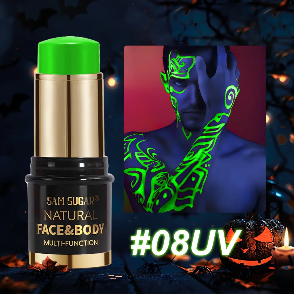 Halloween Body Face Paint Eyeshadow Stick Cosplay Makeup Cosmetics Fake Blood Waterproof Luminous White Halloween Face Painting