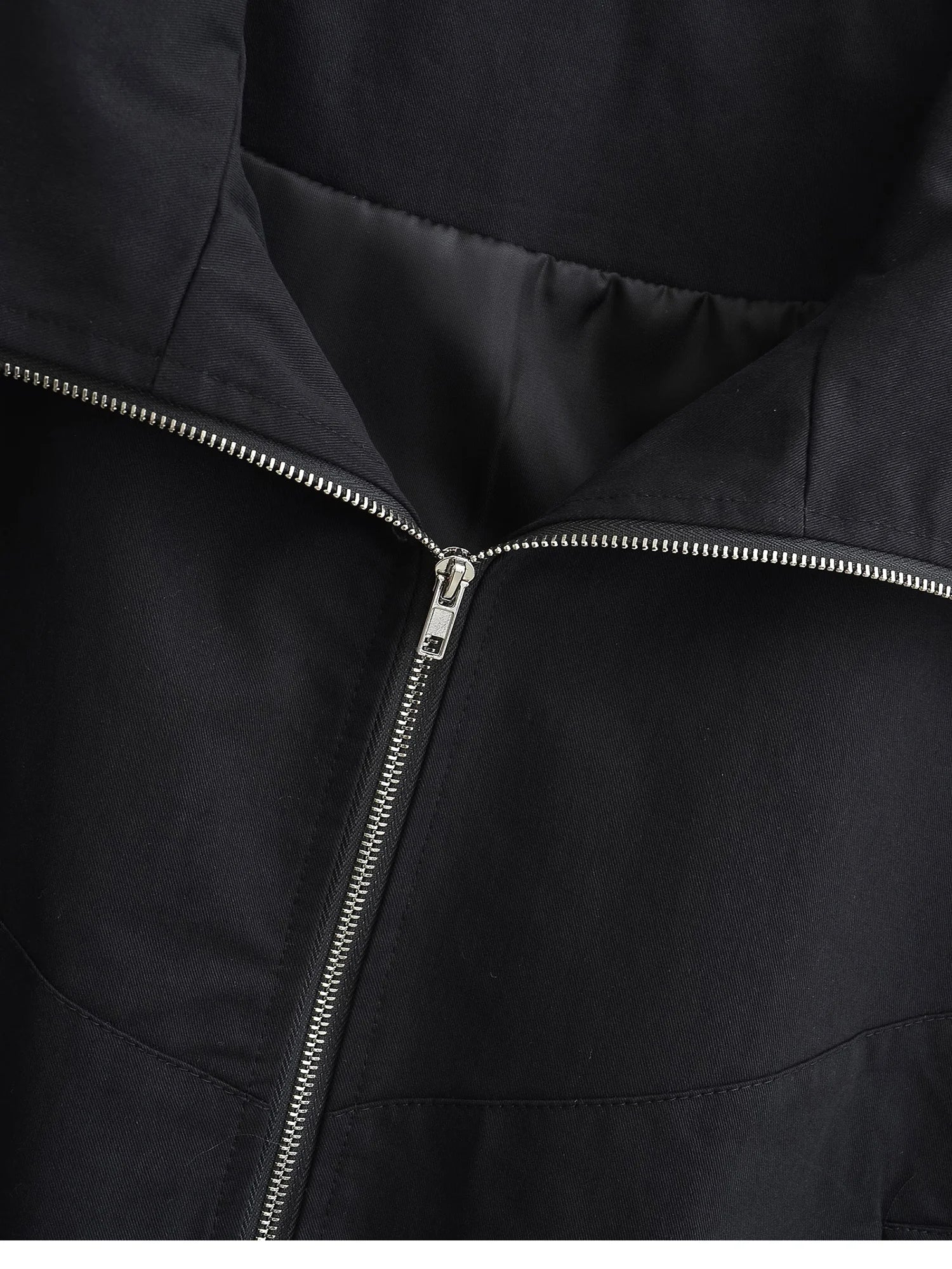 Women's Cropped Utility Jacket - Drop Shoulder Drawstring Hem Ribbed Cuffs Lightweight Cotton