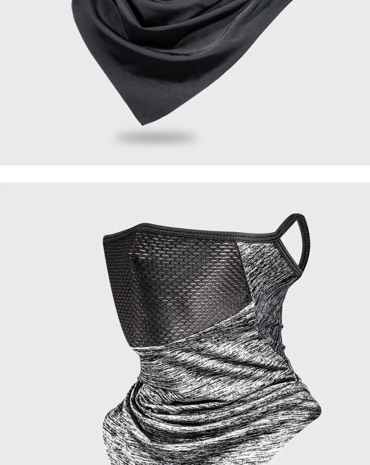Summer Men Mask Full Face Bicycle Neckerchief Cycling Bandana UV Protection Mask Breathable Ice Silk Outdoor Hanging Ear Scarf