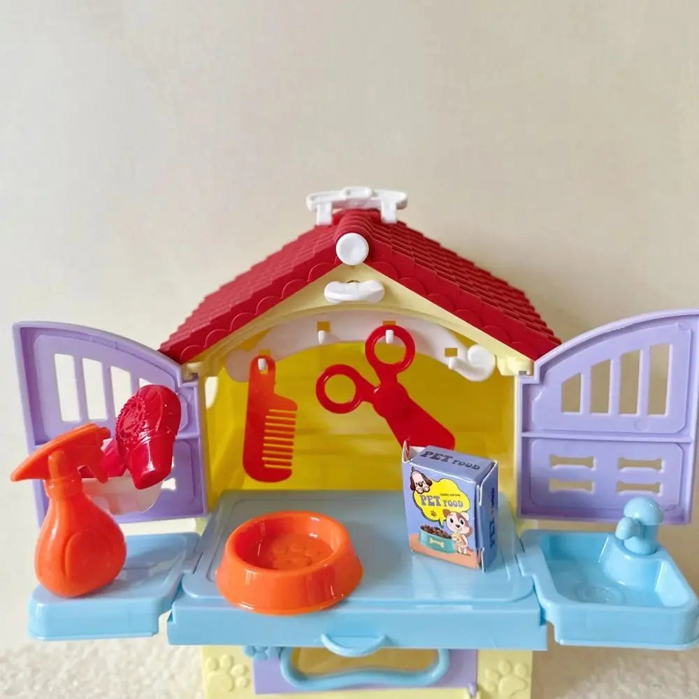 Children's Toys Puppy Cat Scene Playing Toys Merchant Supermarket Play House Toy Mini Cute Pretend Toys Party Supplies