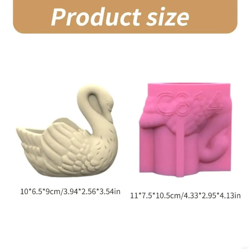 Swan shaped Flower Pot Silicone Mold Candle Cup Concrete Plaster Succulent Plant Pot Molds Epoxy Resin Storage Box Mould