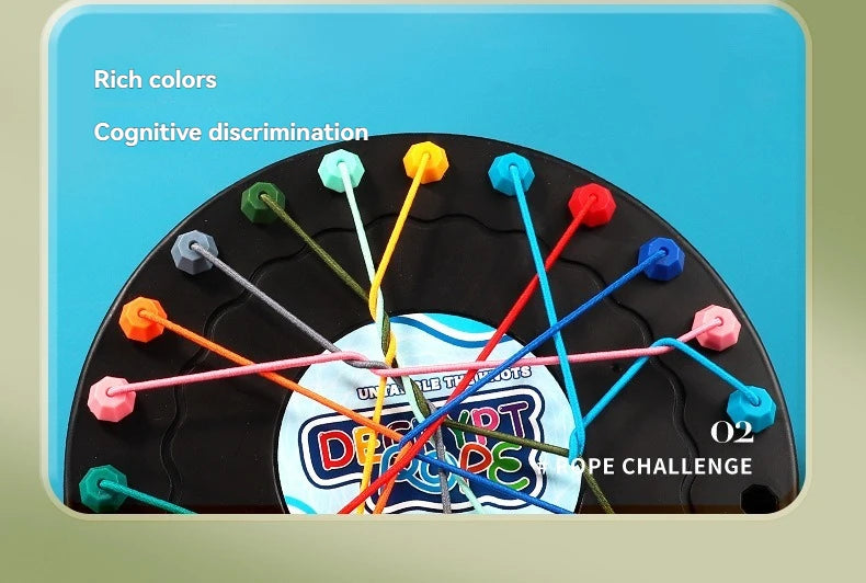 New Kid Rope Knots Puzzle  Board Game Color Line Twisted Connected Ropes Logic Thinking Table Game Parent Child Interactive Toy