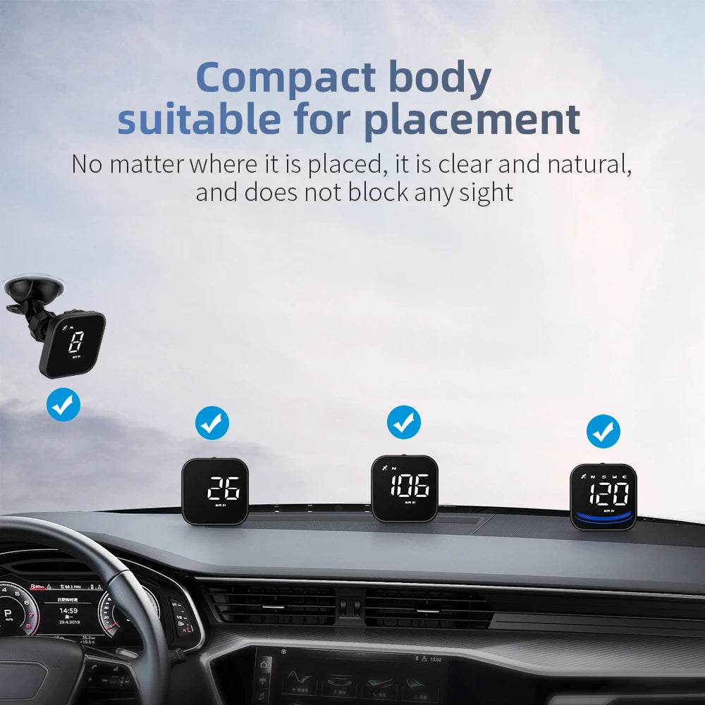 AD G4 GPS Smart Gauge Head Up Display LED Auto Speedometer With Alarm Reminder KMH MPH Compass  Car Accessories for All Car