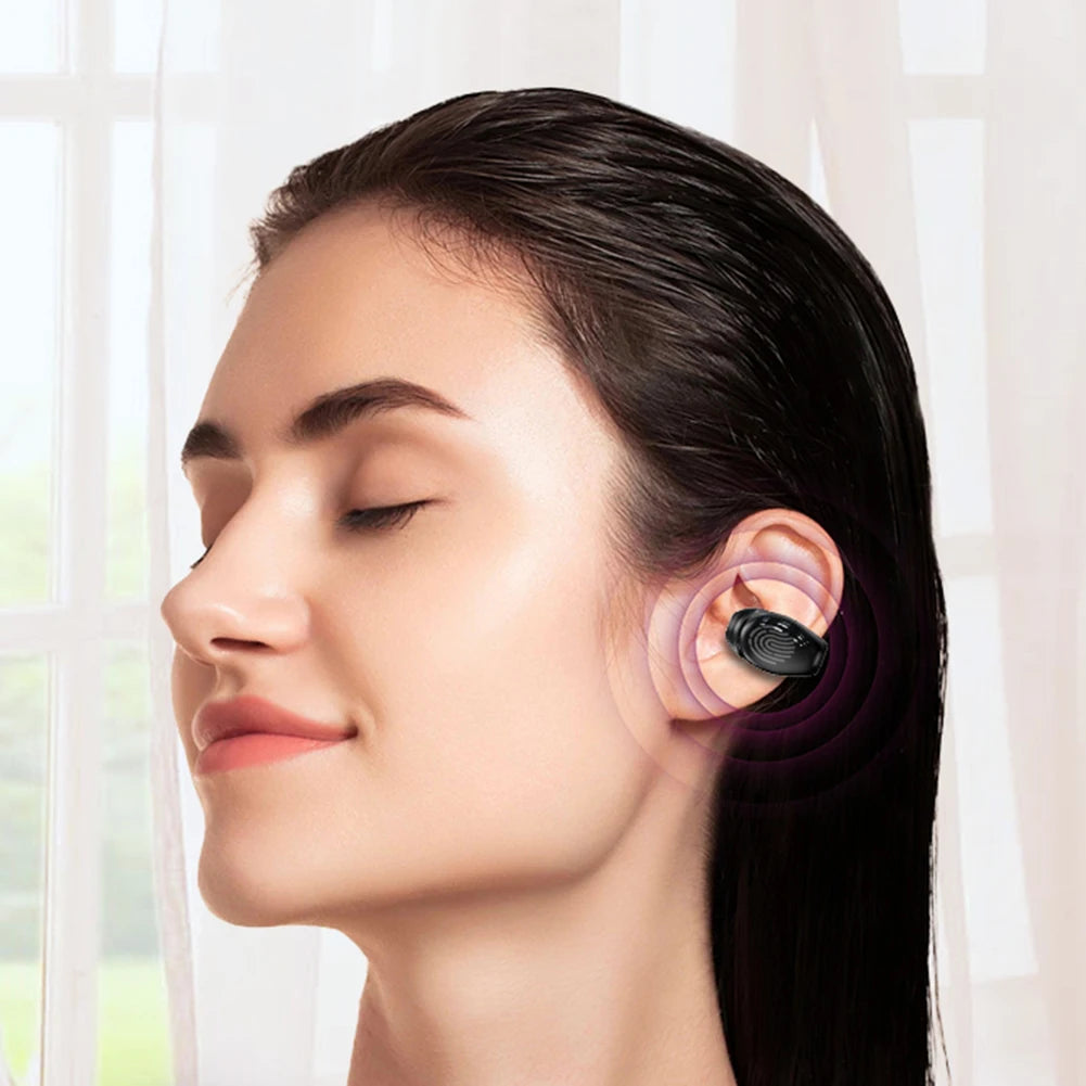 Wireless Clip On Headphones Bluetooth Headset High Definition Audio Quality Sports Earphones Noise Cancelling In-Ear Earphones