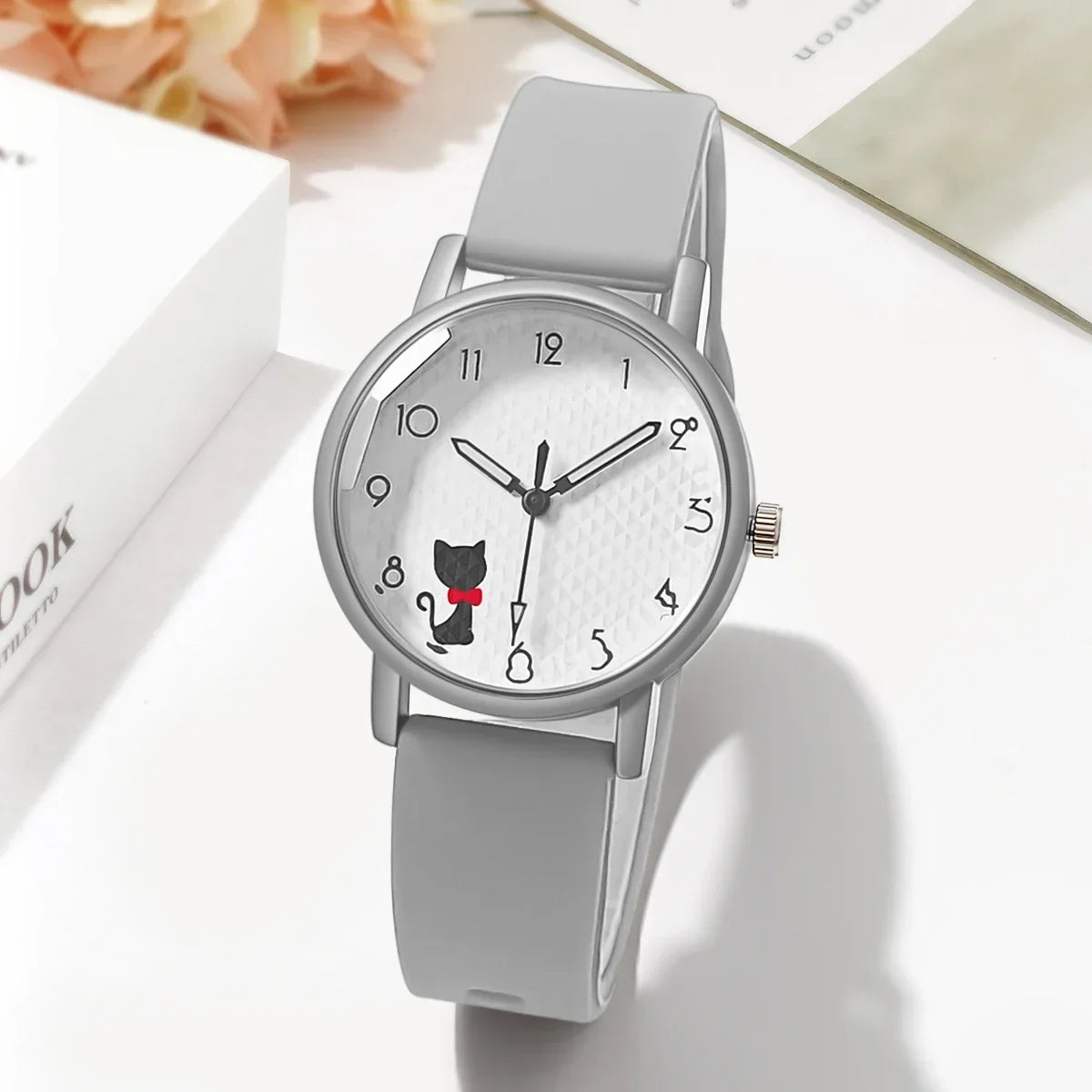 Women Watch Cute Cat Casual Wristwatch Quartz Watches for Women Clock Student Ladies Silicone Strap Watches Gift Reloj Mujer