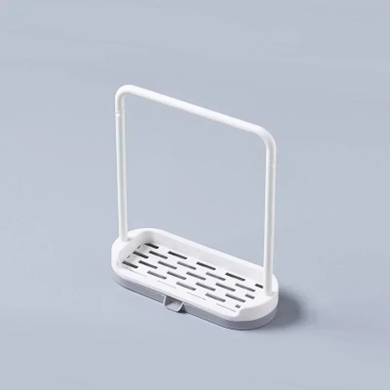 Kitchen Solid Color Simple Storage Rack Towel Sponge Drain Racks Rag Dishcloth Hanging Rack Soap Holder Sink Desktop Organizer