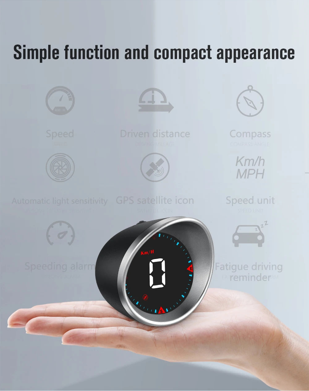 G5 GPS Car Head Up Display Auto Hud Smart System Tachometer Digital Speed Mileage Meter For All Car Universal Compass Projector