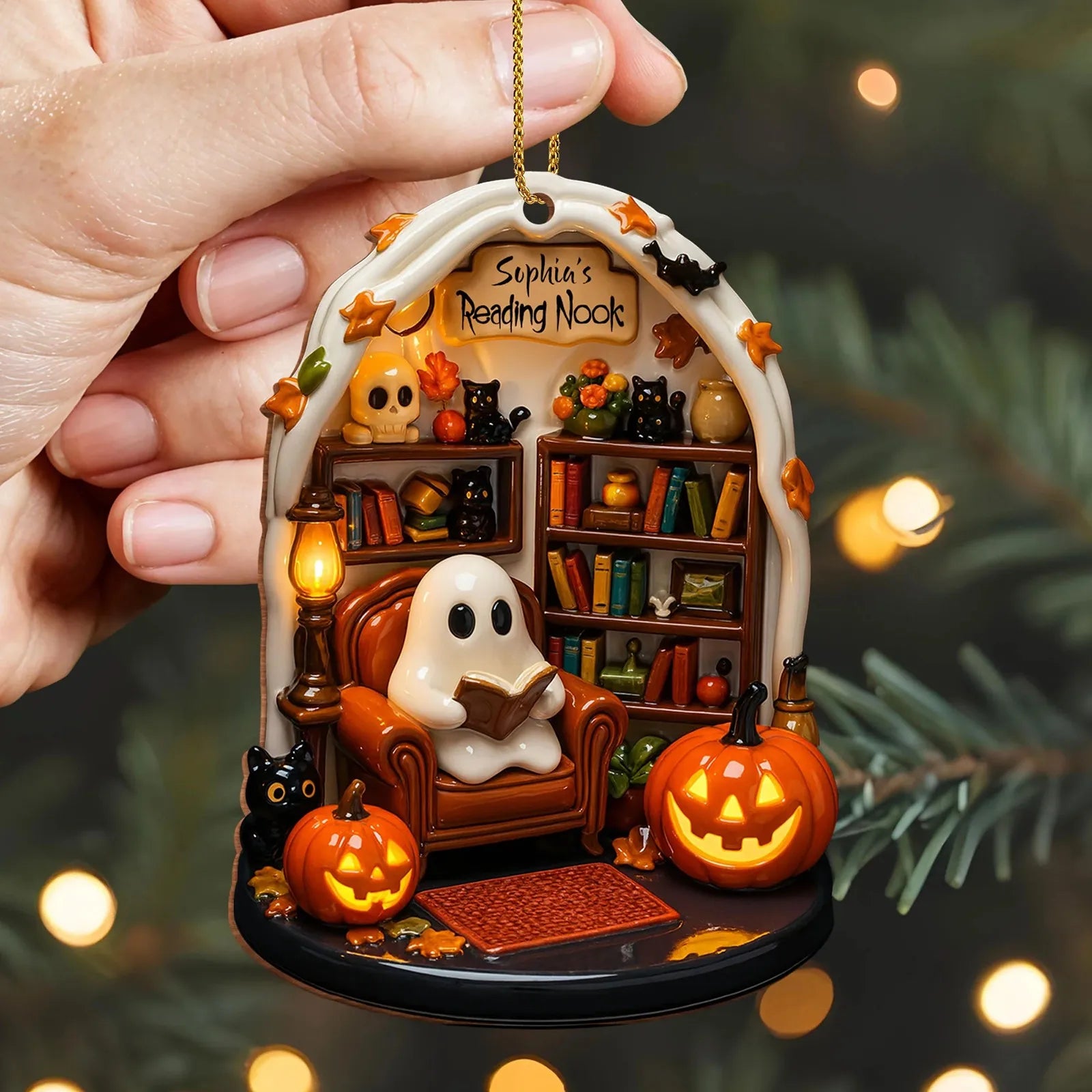 Halloween Ghost Reading 2D Flat Ornaments Festival Atmosphere Theme Party Decorative Supplies Creative Home Decorative Gift