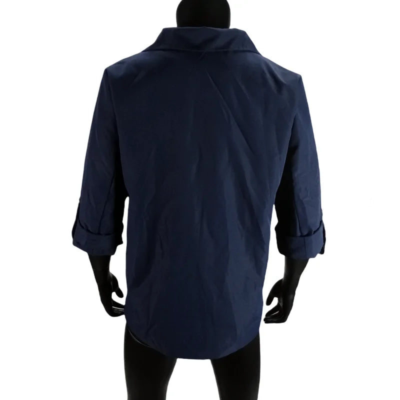 Women's Jacket Spring Summer New Arrivals Roll-up Cuffs Outerwears Lined Open Stitch Thin Jackets for Streetwear Womans Clothing