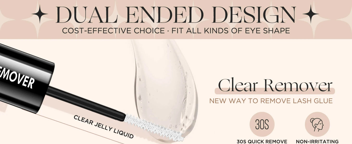 EASITENSION Glue False Eyelashes New Double Heads 2 In 1 Bond and Seal Lash Glue ,Waterproof Long Lasting