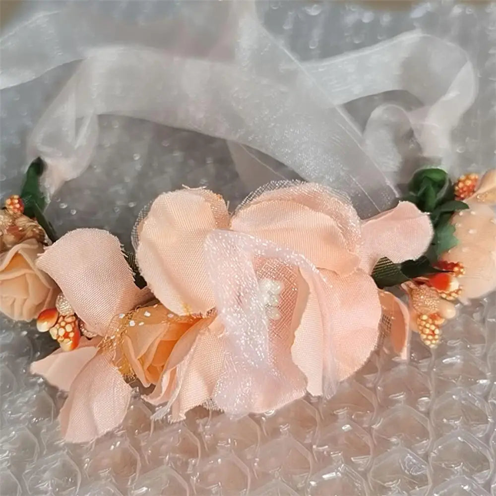 Wreath Women Flowers Tiara Flower Princess Crown Girl Bohemian Hair Accessories Woman Garland Guest Wedding Headdress Headband