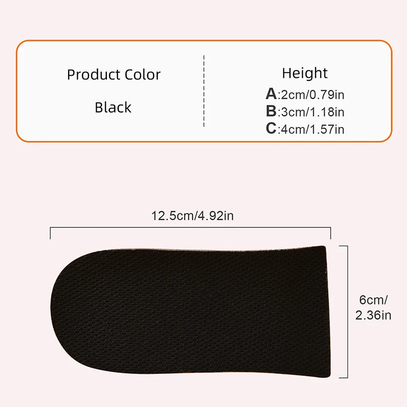 1 Pair Height Increase Insole Breathable Memory Foam Heel Lifting Inserts Shoe Lifts Shoe Pads Elevator Insoles for Unisex