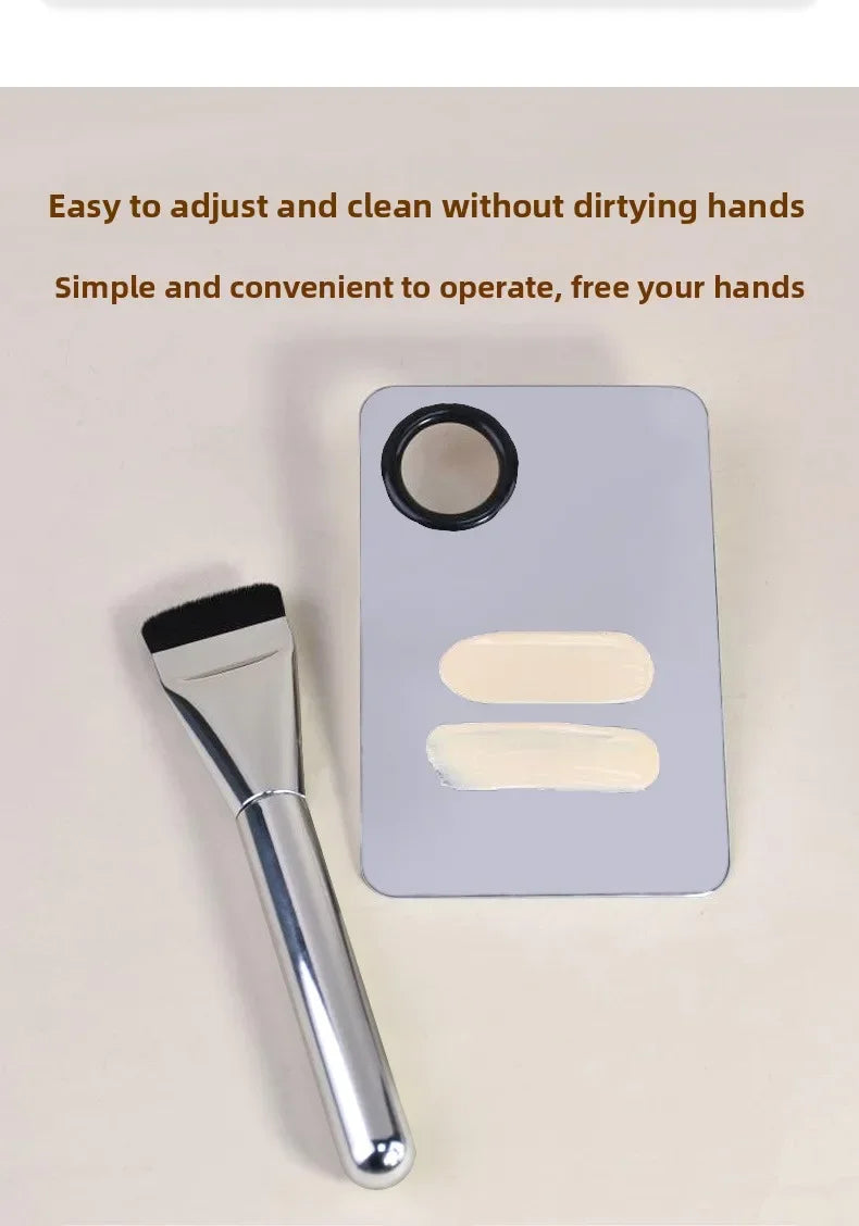 Ultra Thin Foundation Brush Makeup Mixing Palette with Spatula Flat Face Contour Brush Cosmetic Puff Blender Beauty Makeup Tools