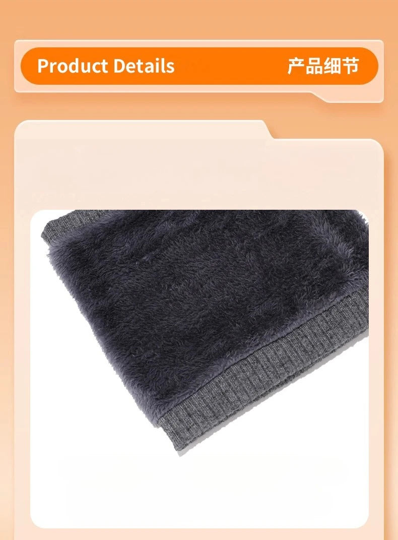 Winter hat, scarf, gloves, three piece set, men's and women's outdoor cold resistant scarf, ear protection, knitted hat