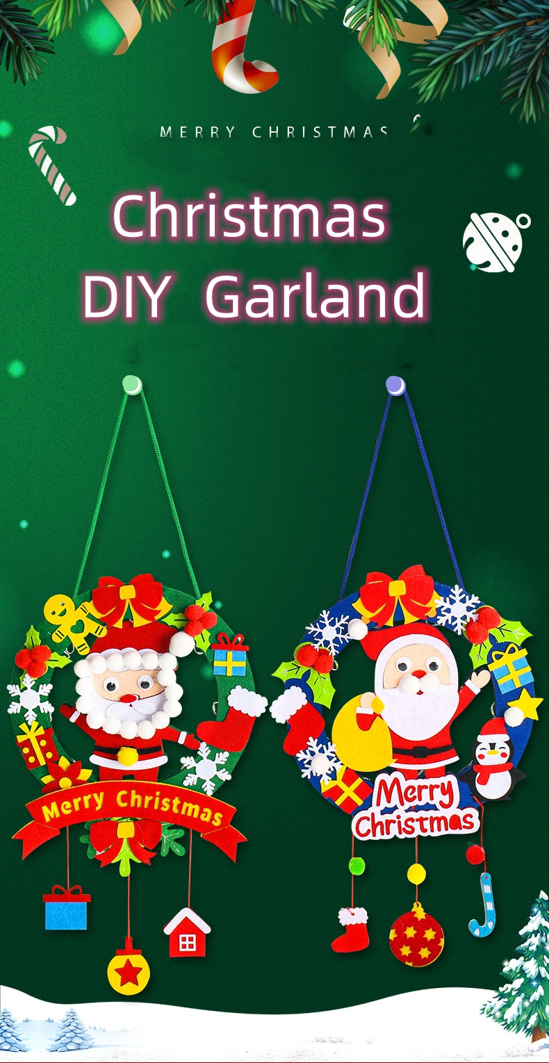 Christmas Decor Children Felt Craft kits DIY Christmas Garlands Wreaths Christmas Craft Kits for Kids DIY