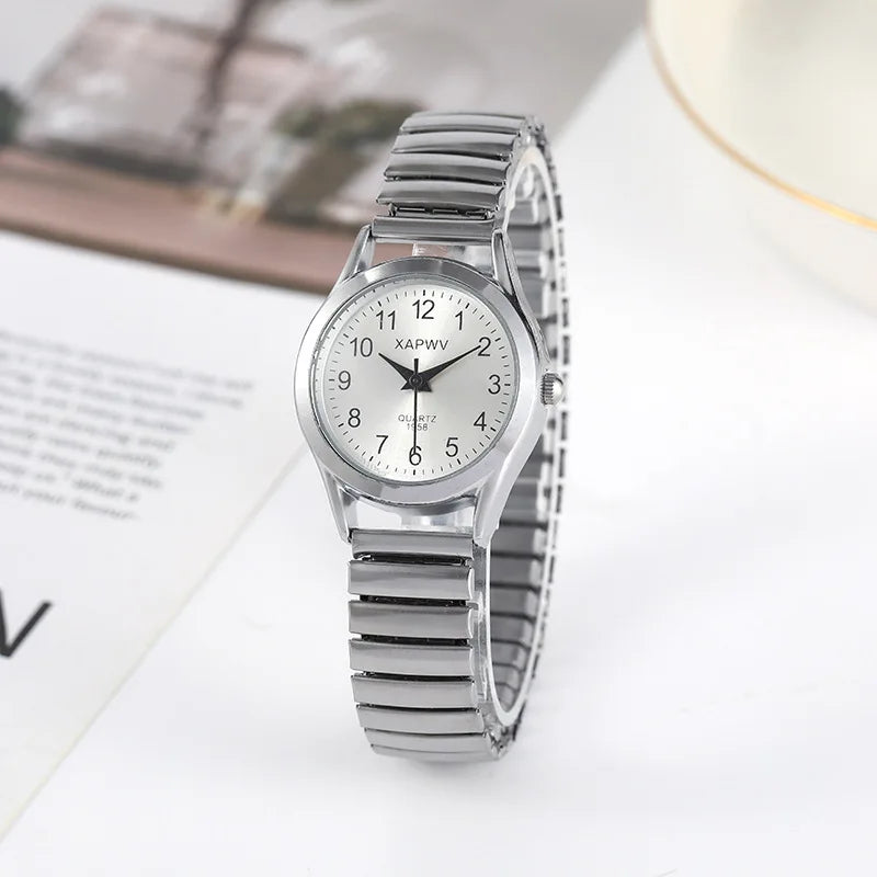 Fashion Watches for Women Stainless Steel Elastic Band Watch Black White Gold Pink Retro Ladies Bracelet Watch Reloj Mujer