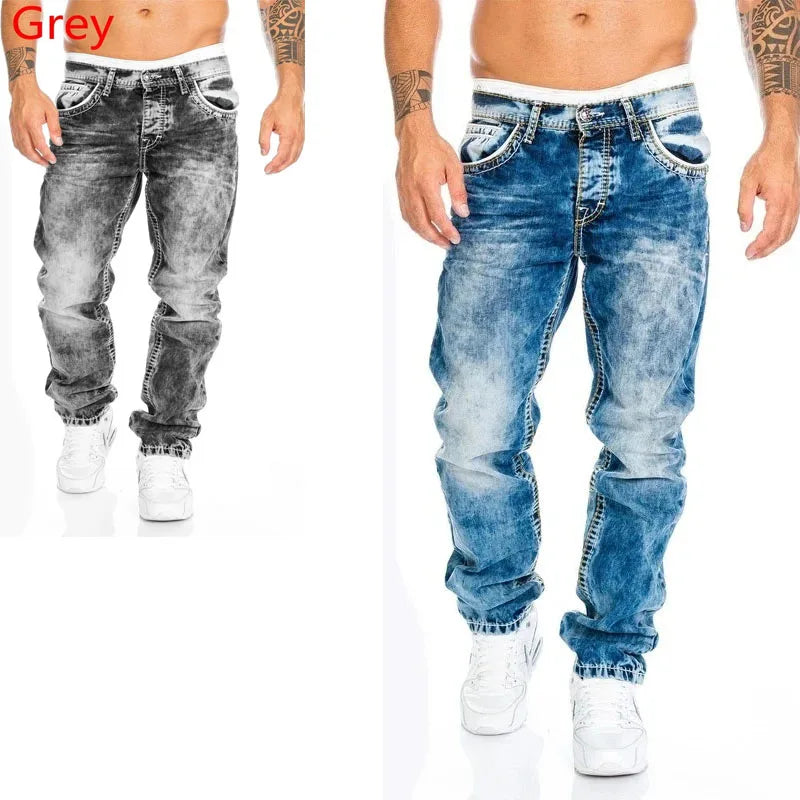 Mens Black Jeans Slim Fit Quality Gray Casual Male Jeans Pants Skinny Fit Men Pants Hip Hop Streetwear Cotton Denim Trousers