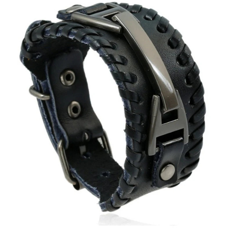 Fashion Punk Leather Bracelet for Men and Women, Small Personality, Retro Couple Accessories, Bracelet, Casual Wrist Strap
