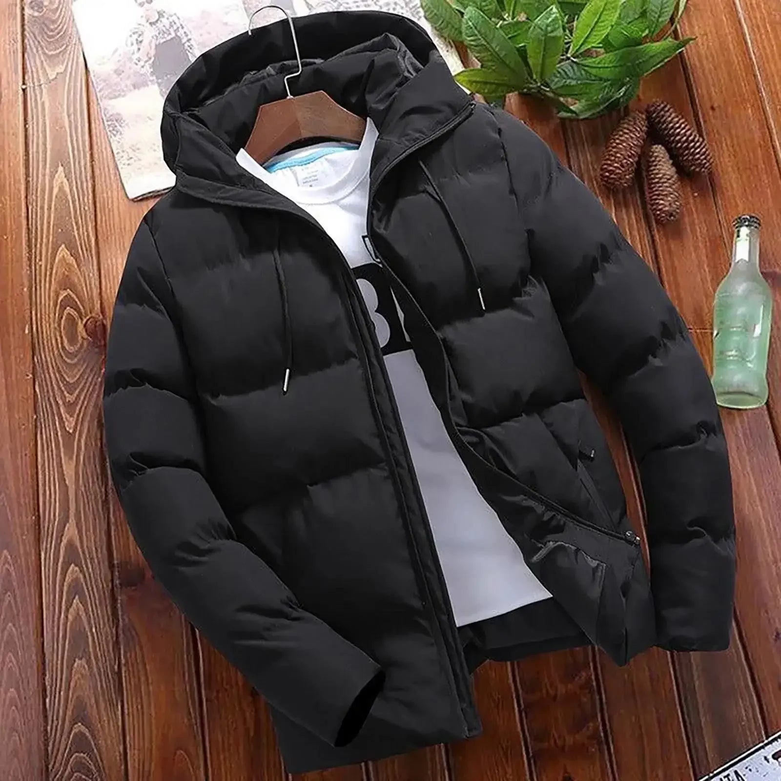 Men's Thick Puffer Hooded Jacket  Casual Warm Parkas Business Outfear Winter FashionTrendy Versatile 2026