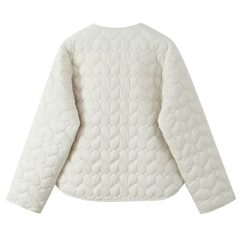 Cotton-Padded Jacket for Women, O-Neck Tops, Thickened Loose Coat, Warm Winter Outwear, Fashion Jacket