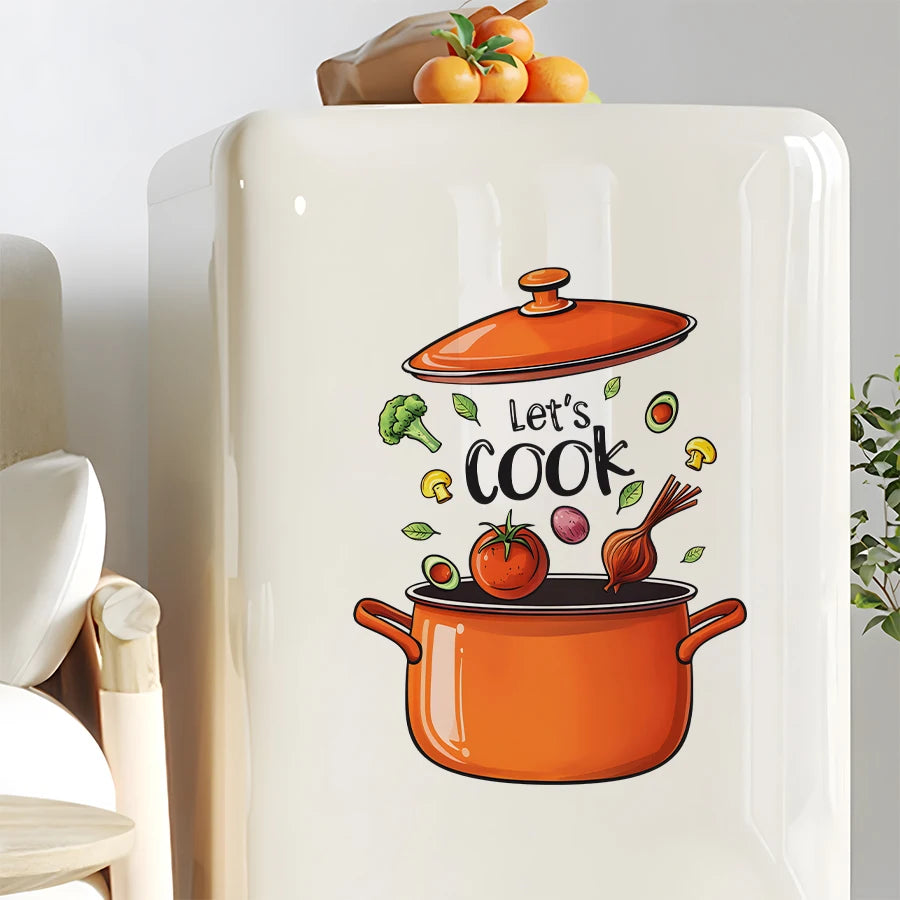 Cartoon Kitchen Wall Stickers Cooking Art For Home Decor Removable Self-Adhesive Vinyl Stickers Wall Decals