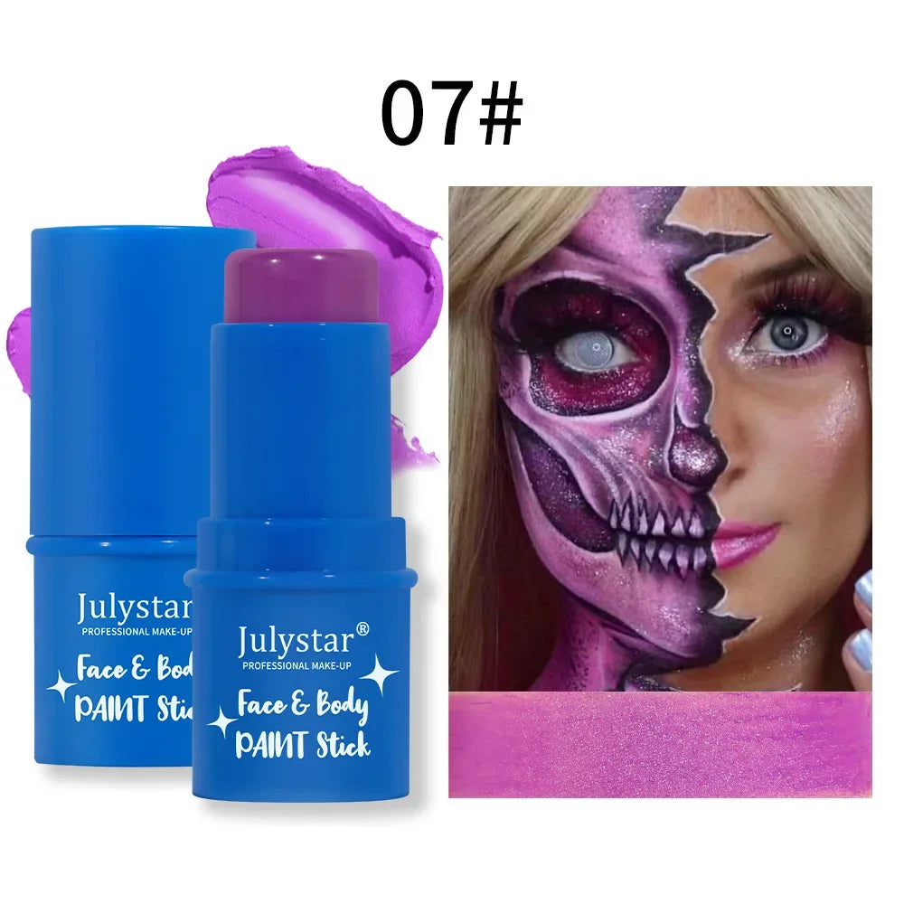 Halloween Body Face Paint Eyeshadow Stick Cosplay Makeup Cosmetics Fake Blood Waterproof Luminous White Halloween Face Painting