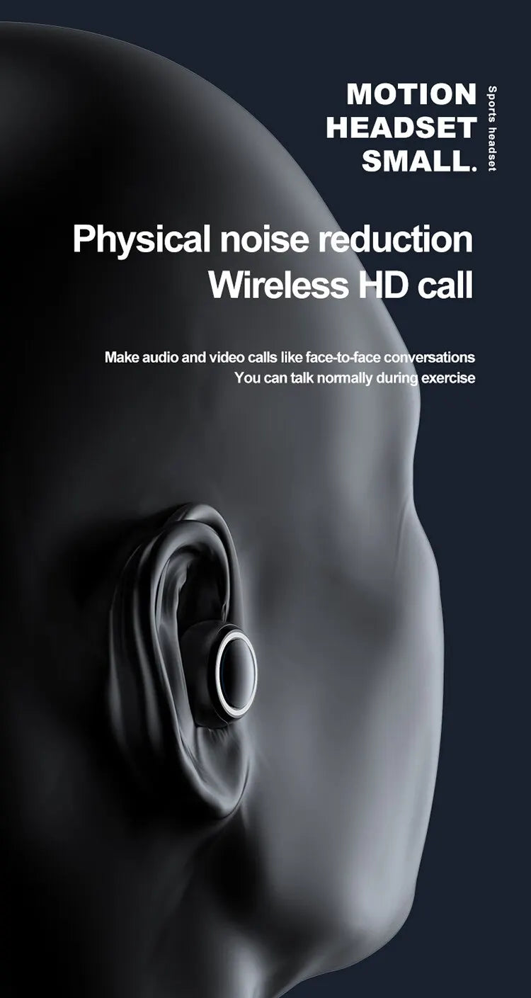 Wireless Bluetooth Earphones Sports Running Headset Wireless Single Ear Headphone TWS HiFi Stereo Noise Reduction Music Headset