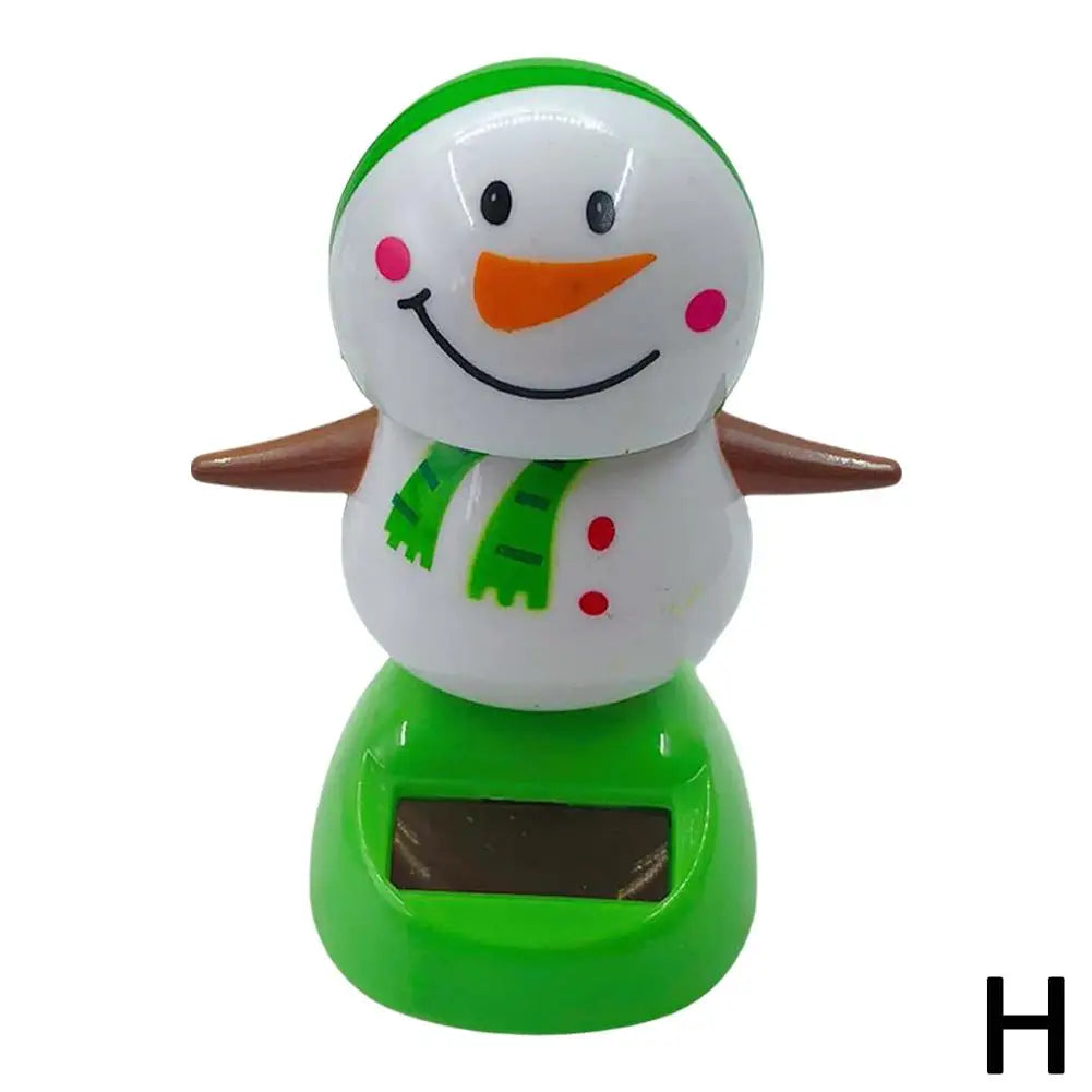 Christmas Car Decoration Solar Dancing Santa Claus Car Ornament Tree Elk Snowman Bobblehead Doll Merry Christmas Gift Accessory