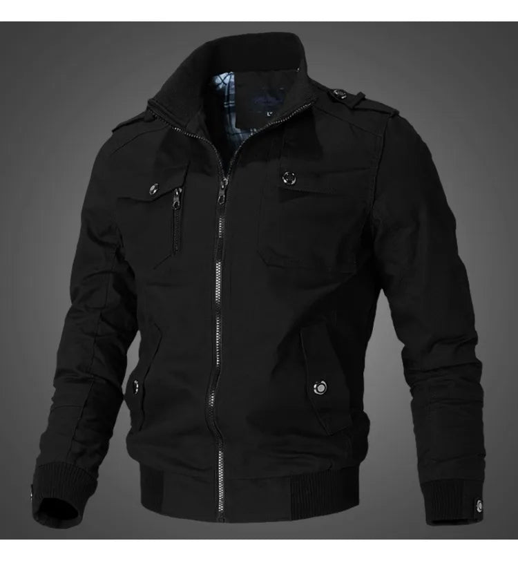 Jacket Men Fashion Casual Versatile and Comfortable Windbreaker Jacket Coat Men Autumn New Outwear Solid Stand Slim Jacket Mens