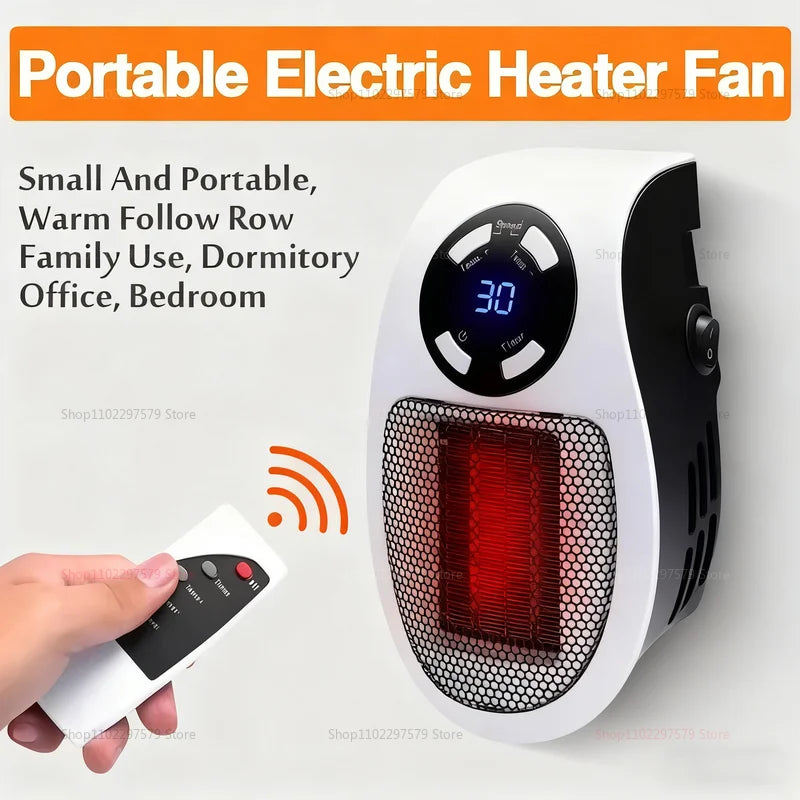 2025 Electric Portable Heater Wall Mounted Room Warmer Compact Warm Air Blower Winter Heating Home Appliance for Indoor Comfort