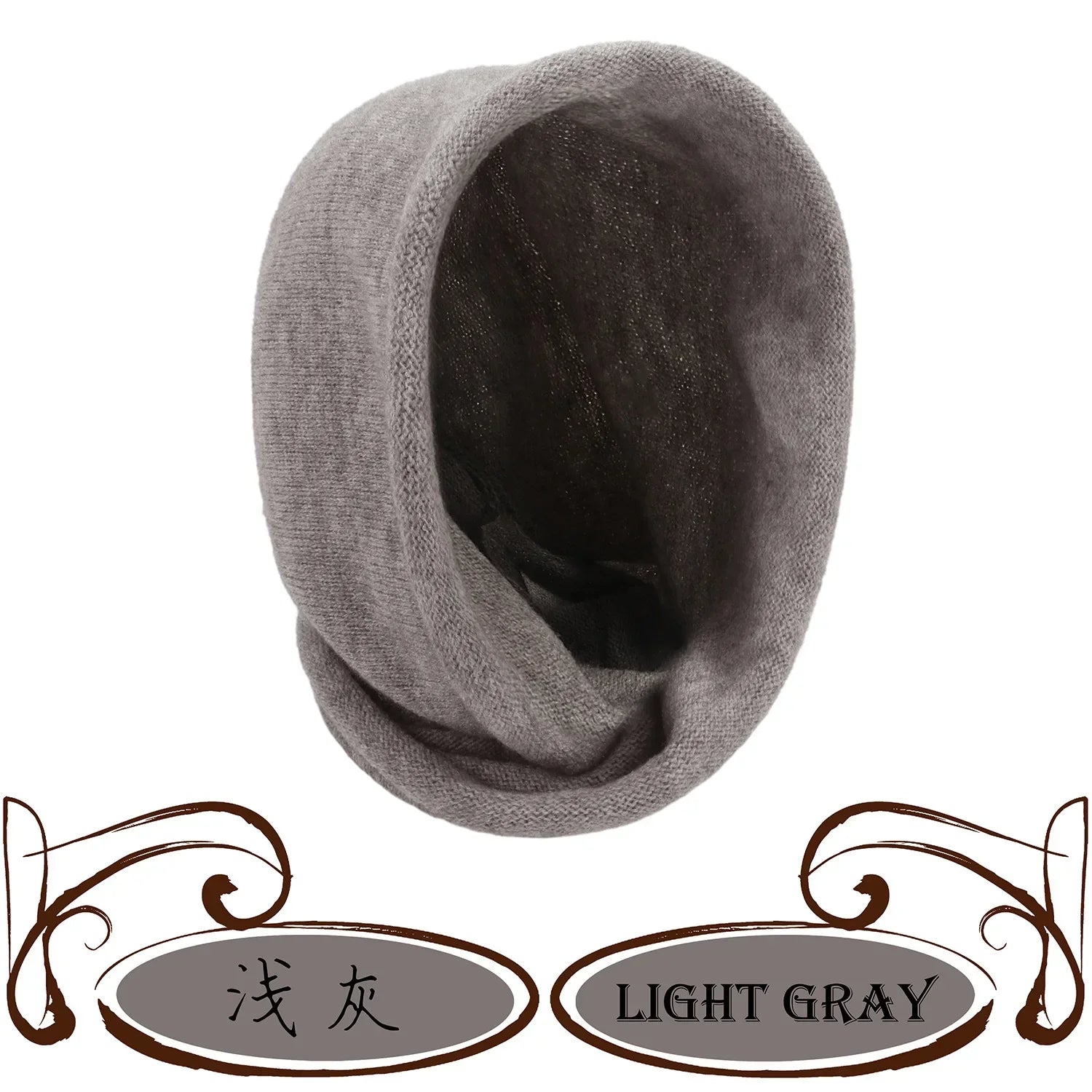 New Winter Balaclava Hat Scarf Combo Women's Fashion Knitted Cap Wrap-around Cashmere Skullies & Beanies