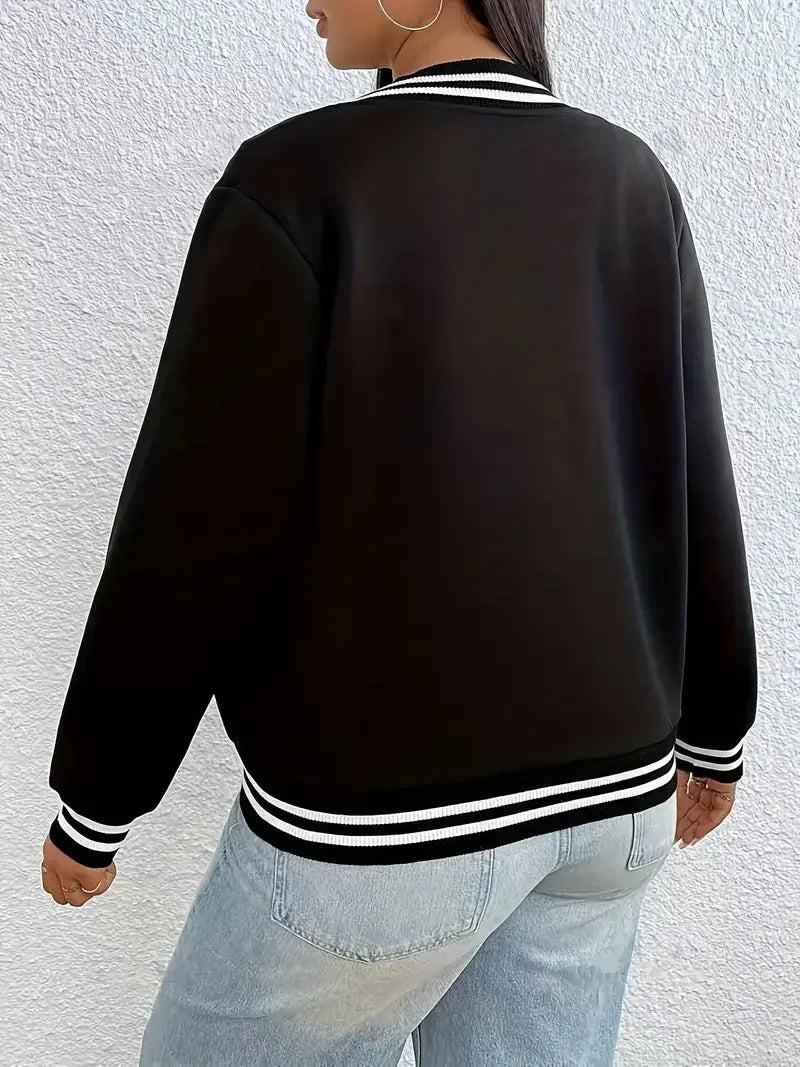 Baseball Jacket Women's Men Autumn Winter Coats Fleece O-Neck Streetwear Hoodies Pullover Sweatshirt Tracksuit Clothing Unisex