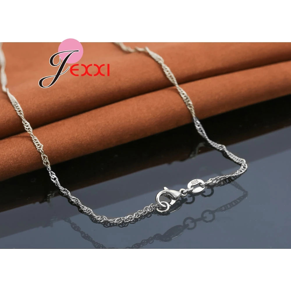 Mixed Crystal Elegant Women Jewellery Sets For Wedding Accessory 925 Sterling Silver Necklaces Earrings Set Wholesale New