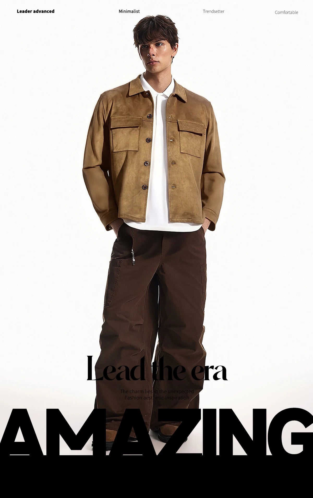 Men's Jacket 2025 New Khaki Top Men's Casual Shirt