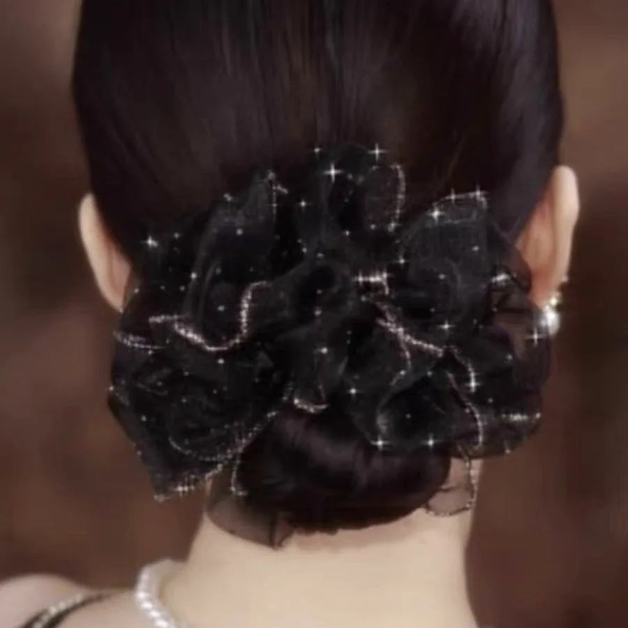 Fashion Hair Accessories Women's Premium Hairs Cord Headflower French Headwear Elegant Ribbon Hair Ties Women Hair Accessories