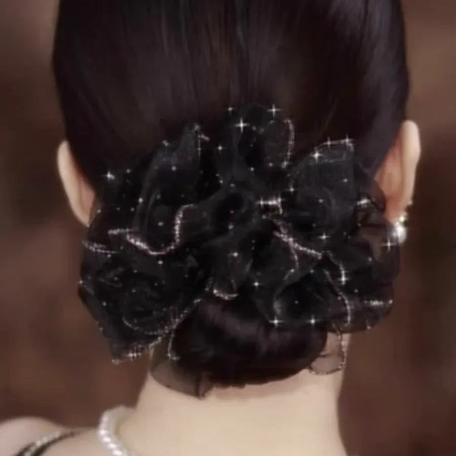 Fashion Hair Accessories Women's Premium Hairs Cord Headflower French Headwear Elegant Ribbon Hair Ties Women Hair Accessories