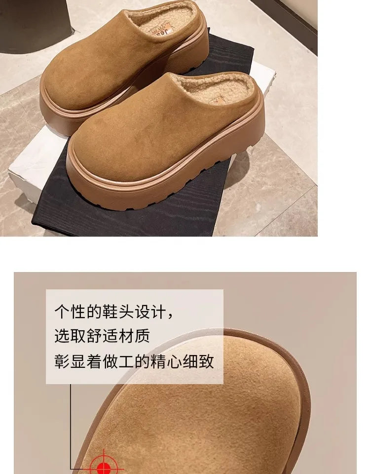 Shoes Woman 2025 House Slippers Platform Pantofle Cover Toe Winter Footwear New Slides Female Shoes Womens Slippers Outdoor Plat