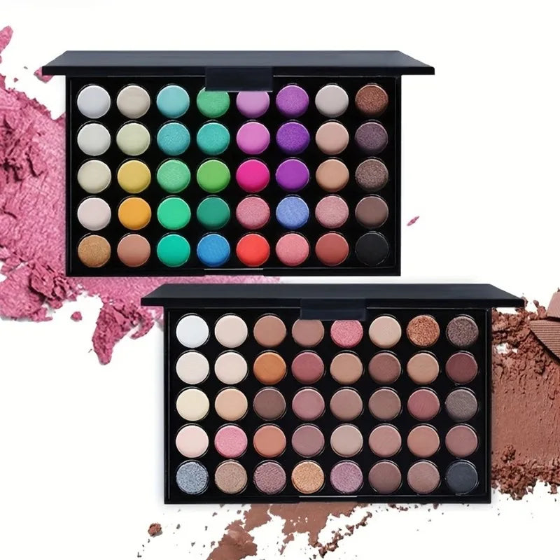 40 Colors Eye Makeup Palette Matte Shimmer Metallic Eyeshadow Pallet Long Lasting Blendable Natural Colors Make Up Eye Shadows