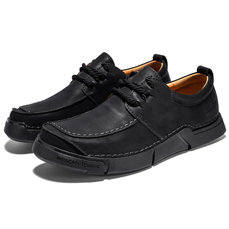 Shoes for Man Are Fashionable Dark Brown Loafers Suitable Outdoor Activities Breathable Daily Casual Shoes with Lace Up Design