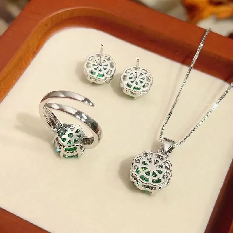 Necklace Rings Earring Jewelry Set Collection for Women Girls Fashion Accessory Pack