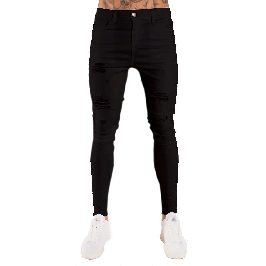 Mens Black Jeans Slim Fit Quality Gray Casual Male Jeans Pants Skinny Fit Men Pants Hip Hop Streetwear Cotton Denim Trousers