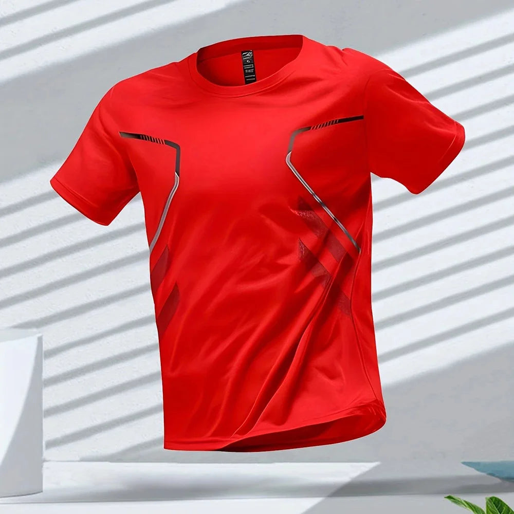Men's T-shirts Sport Running T-shirt Men Quick-drying Breathable Short Sleeve Round Neck Active Tee Outdoor Workout Men Clothing