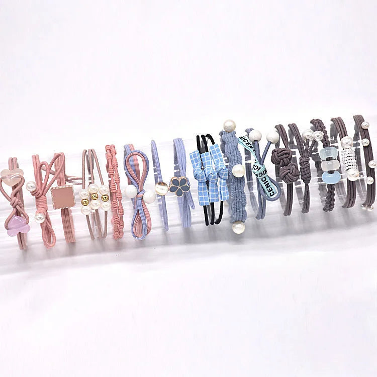 10PCS Women's Hair Ring Set Hair Accessories High Elasticity Leather Band Simple Temperament High Ponytail Durability New Style