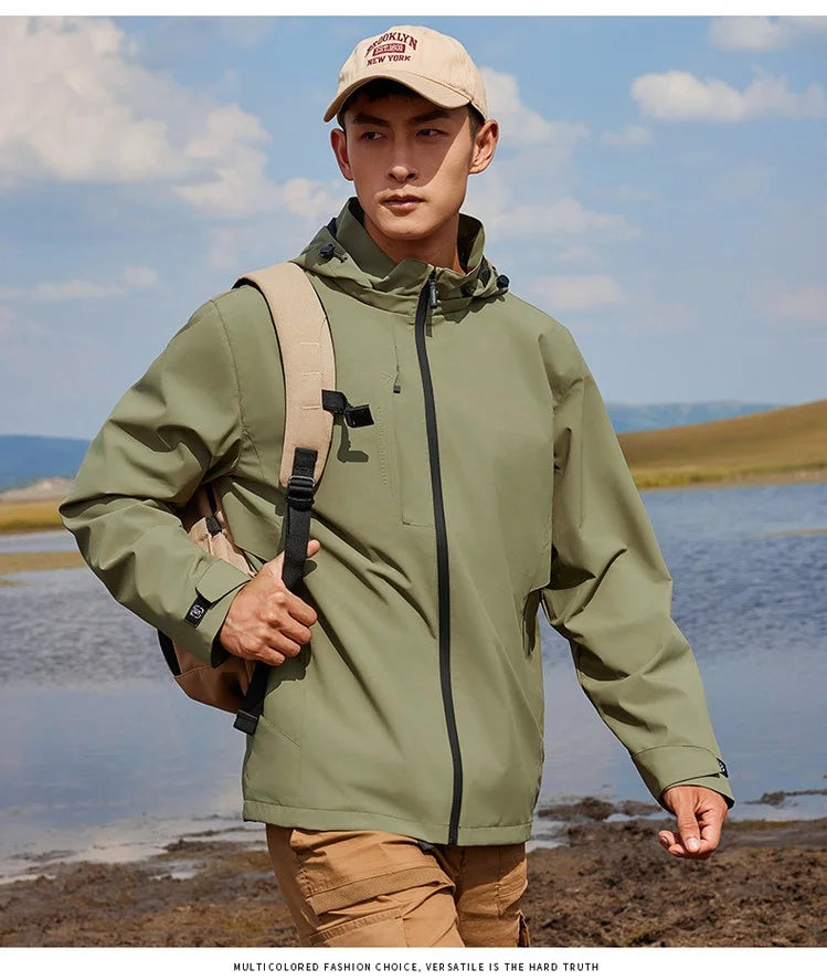 Man Jackets Mens Coats Man Trench Coat Autumn 2025 New Windproof Waterproof Hooded Outdoor Coat For Men And Women Couple