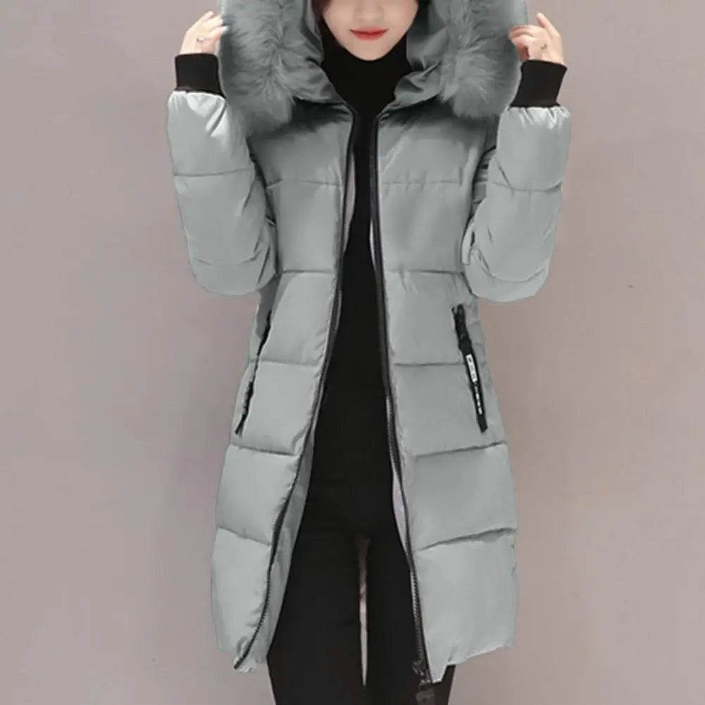Women Winter Jackets Down Cotton Hooded Tops Large Size Parkas Mujer Coats Long Coat Fashion Female Fur Collar Outfits New Year