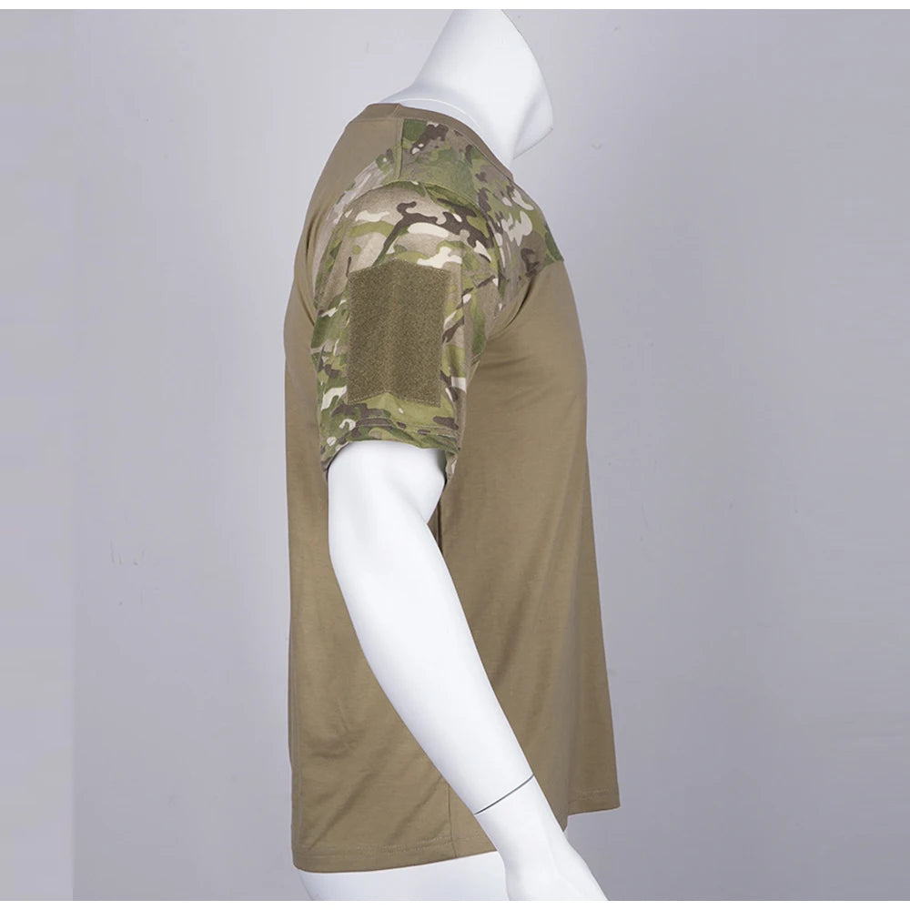 Mens Camouflage Shirts Tees Tactical Combat Shirt Hunting Clothes Tops Workout Clothing Outdoor Breathable Camo T Shirt