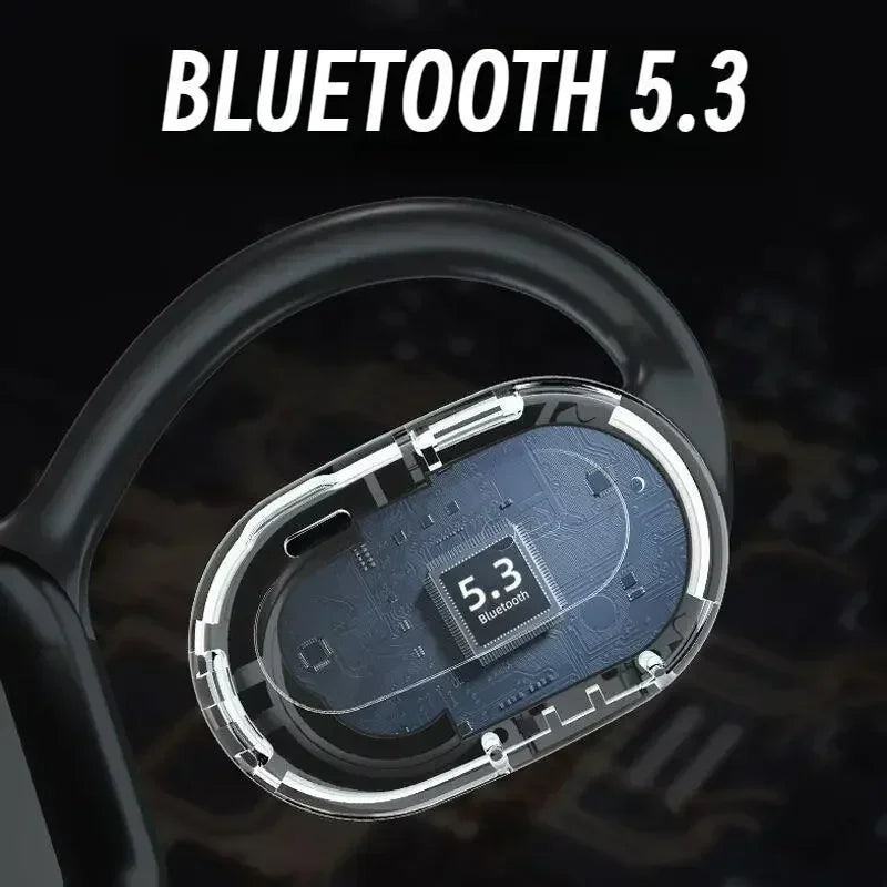 KY2 Single Wireless Earphones Air Conduction OWS Headphone HiFi Ear-Hook Music Sports Noise Cancel Headset For All Smartphones