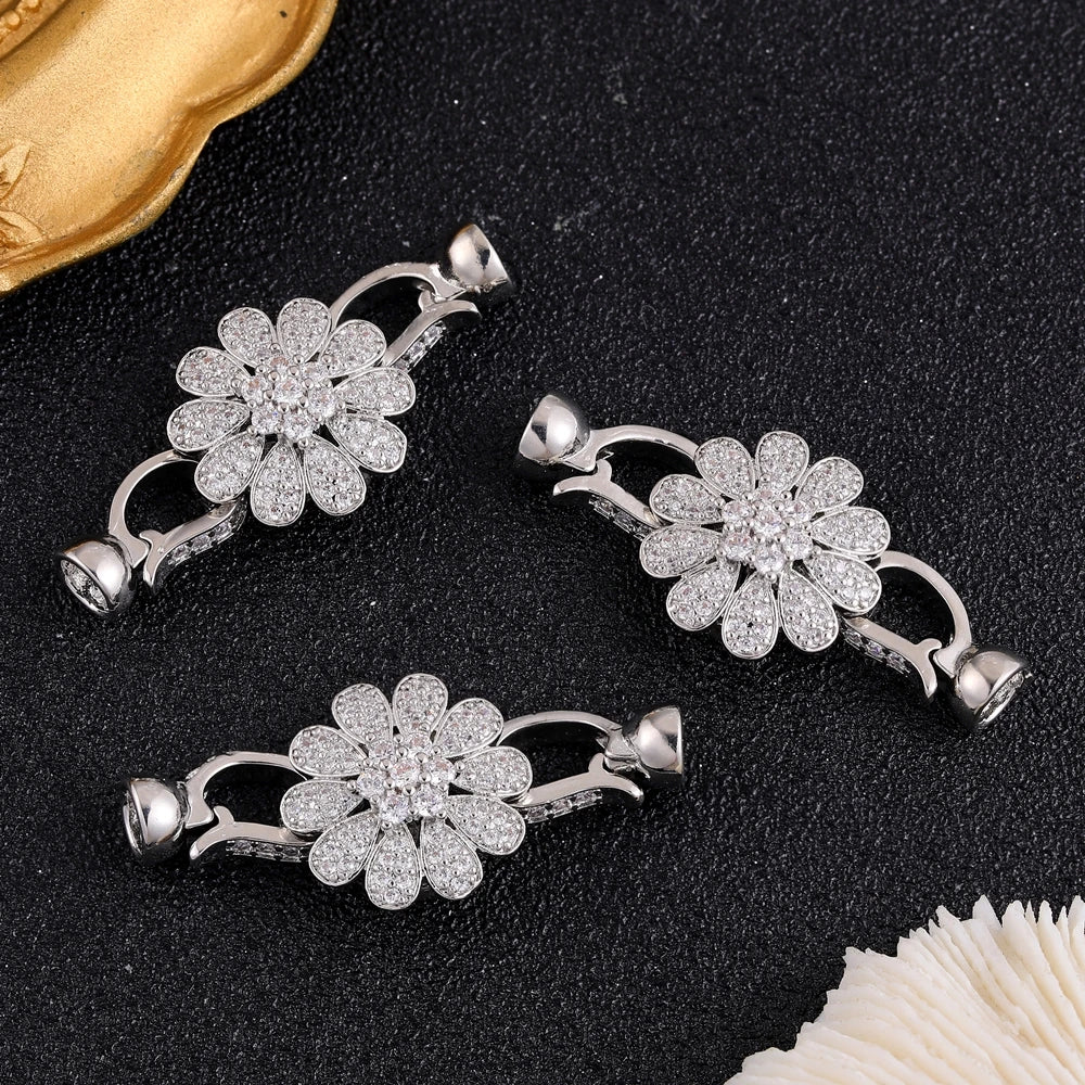 Juya 18K Gold Silver Plated Wedding Decorations Connect Fastener Closure Clasps Accessories For DIY Beads Pearls Jewelry Making